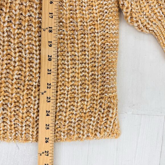 Anthropologie Maeve Oversized Collar Cardigan Sweater M Gold Shimmer Holiday NWT - Picture 15 of 16